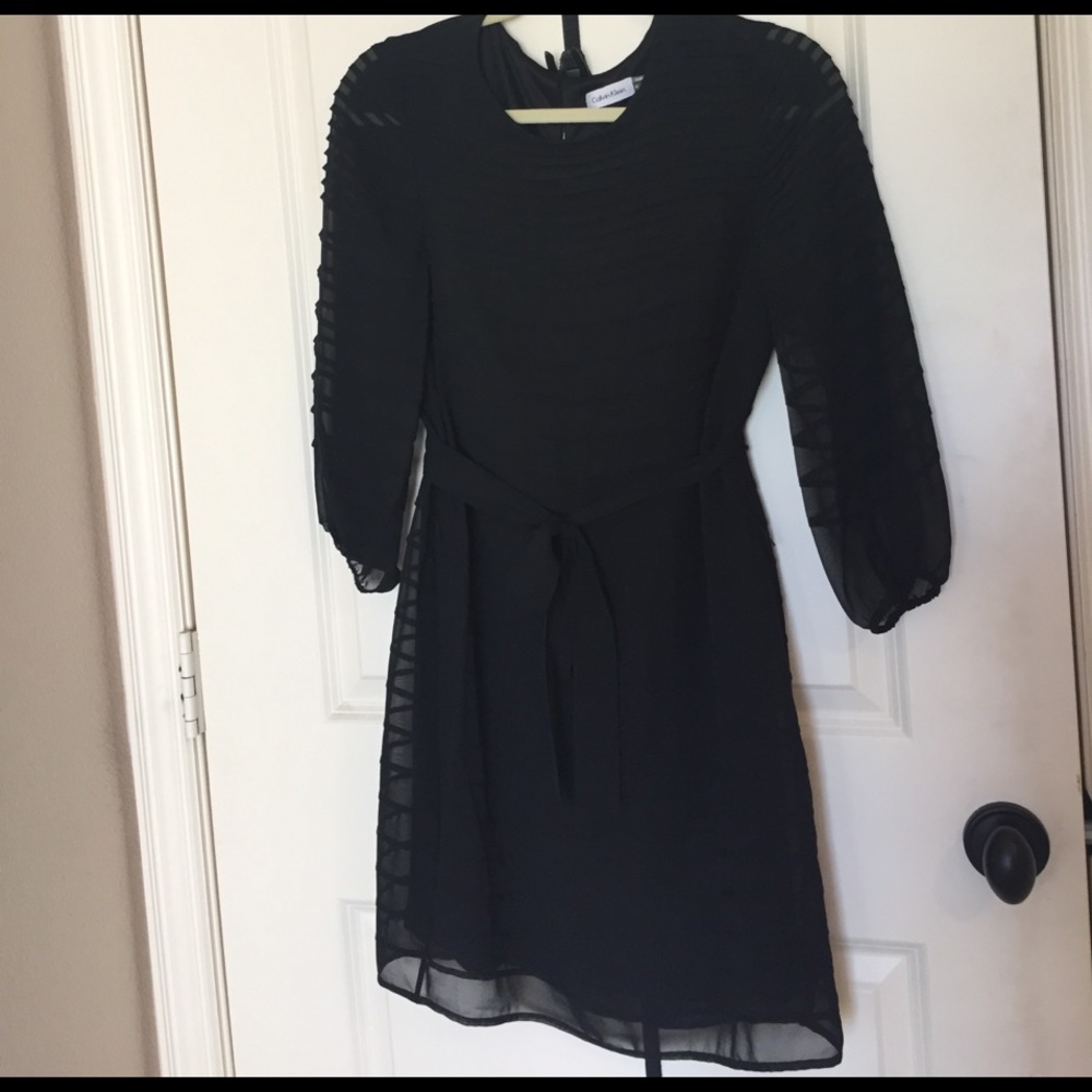 Calvin Klein Black Long Sleeve Dress Size 4