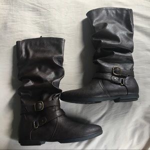 NWOT Brown Tall Boots with Buckles