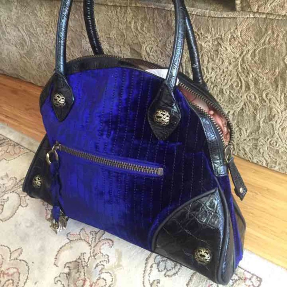 ISO Betsey Johnson blue and black velvet purse