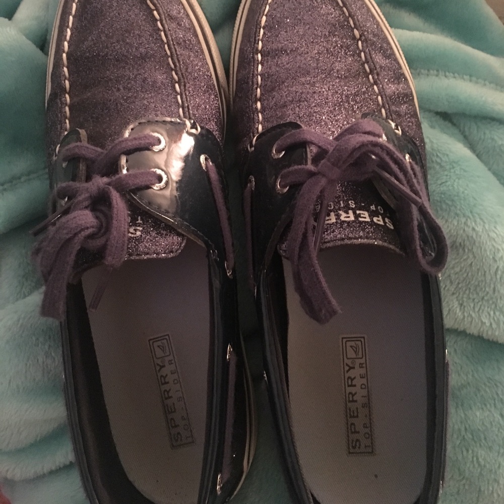 Sparkly blue sperrys