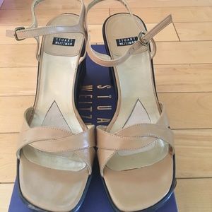 Woman shoes Stuart Weitzman platform, dark beige