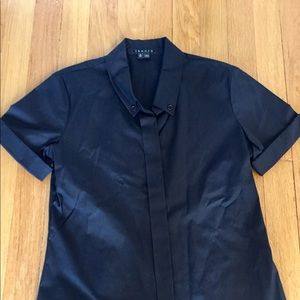 Theory black button down top