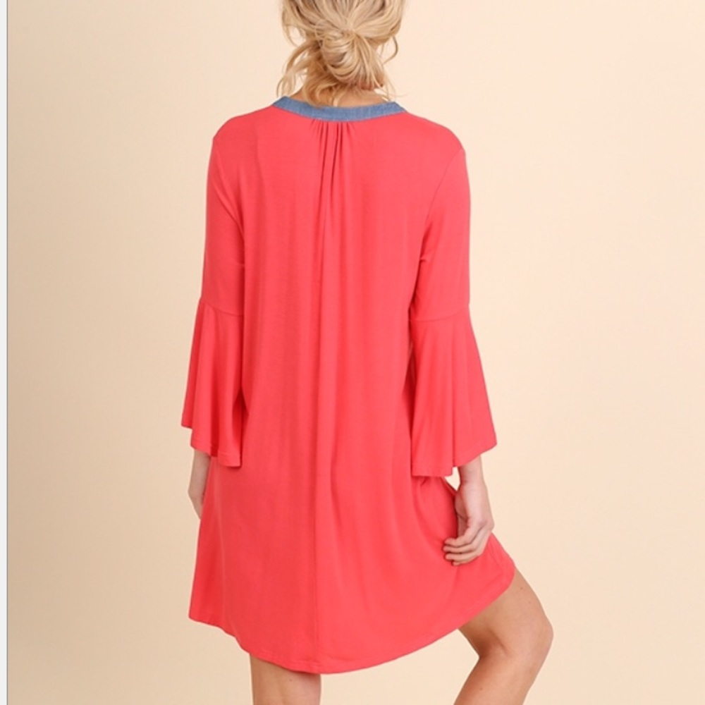 ❤️ Host Pic ❤️ Strawberry Bell Sleeve Tee Dress - Picture 3 of 4