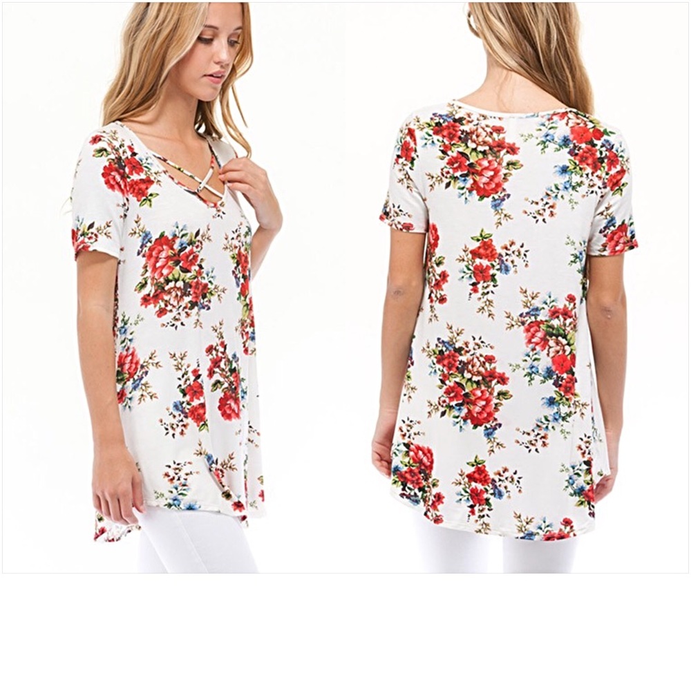 🔴PRICEDROP🔴Last1❗️Crisscross Flowy Tunic Top SM - Picture 7 of 7