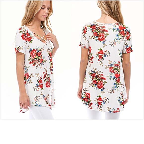 🔴PRICEDROP🔴Last1❗️Crisscross Flowy Tunic Top SM - Picture 7 of 7