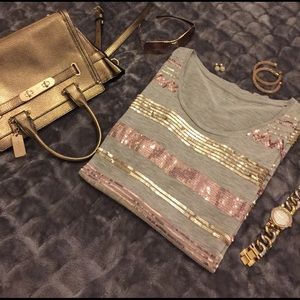 Coldwater Creek Embellished Sequence Top Large/14