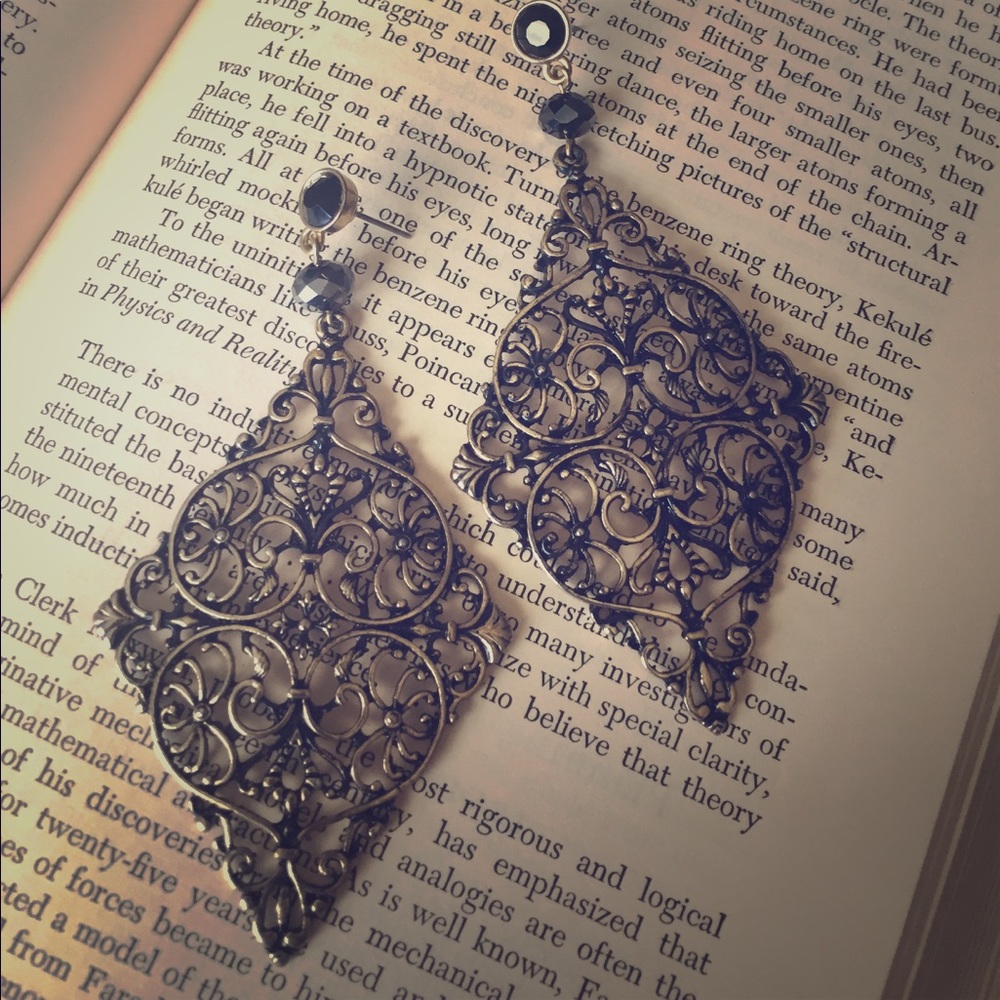 Antiqued chandelier earrings