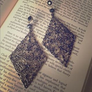Antiqued chandelier earrings