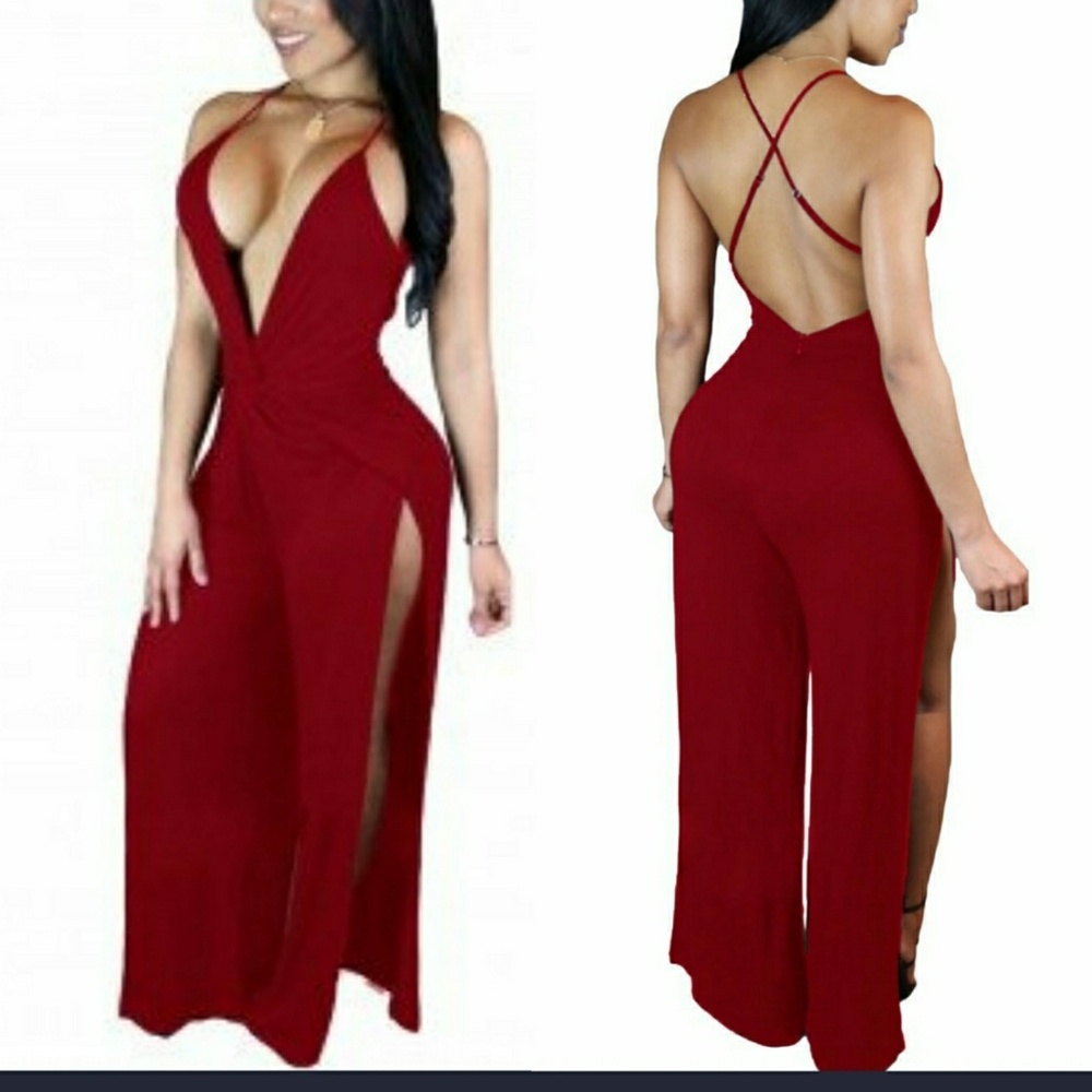 Burgundy Romper/Jumpsuit
