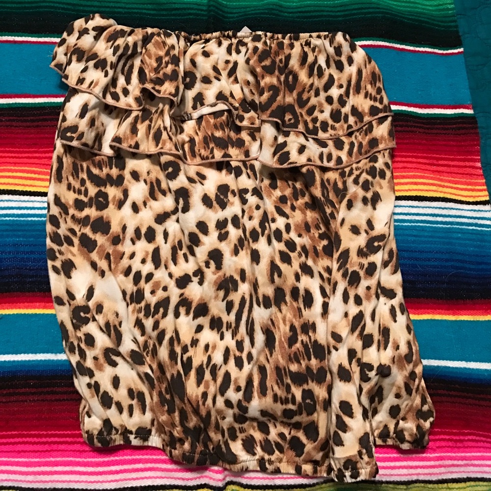 Leopard Strapless Boutique Top 🌵🌻