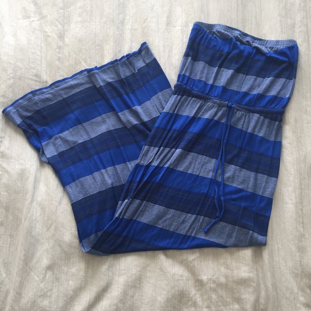 Blue stripe maxi dress