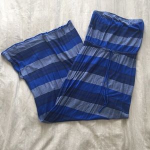 Blue stripe maxi dress