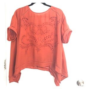 Moon River lace trimmed embroidered top *With tags