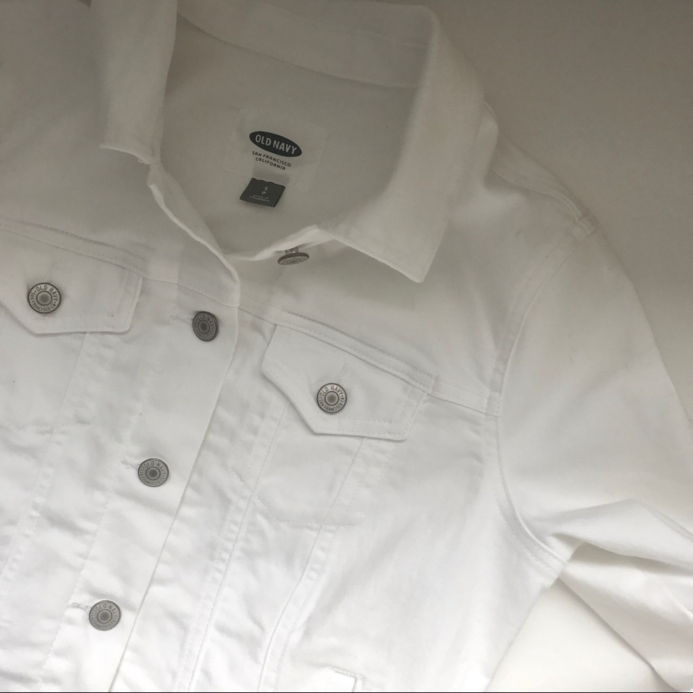 White Denim Stretch Jacket • Size S