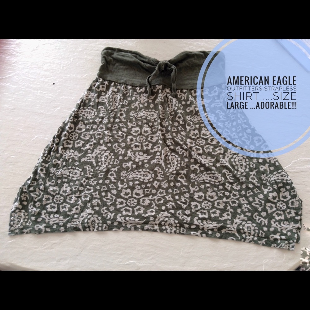 American Eagle Outfitters Strapless Shirt Size L
