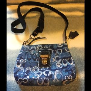 Coach canvas navy blue Crossbody handbag
