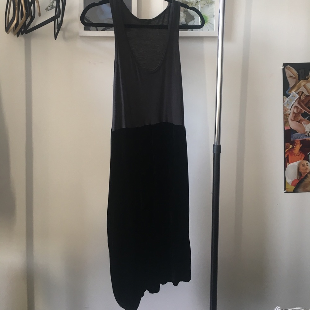 Jersey and velvet drop waist dress
