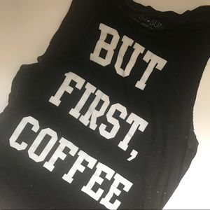 "But Coffee First" Graphic Tee • Size S