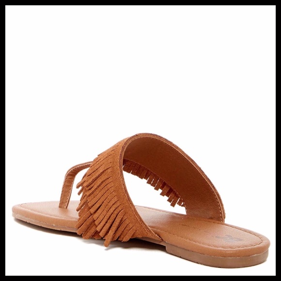 SUEDE & LEATHER FRINGE FLAT SANDALS - Picture 5 of 8