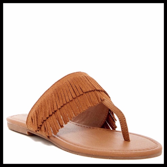 SUEDE & LEATHER FRINGE FLAT SANDALS - Picture 8 of 8