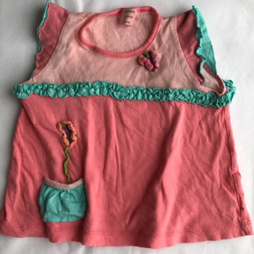 Girls Lemon loves lime top 2t