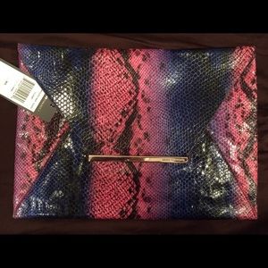 BCBG Clutch Snake Skin Multi-Color