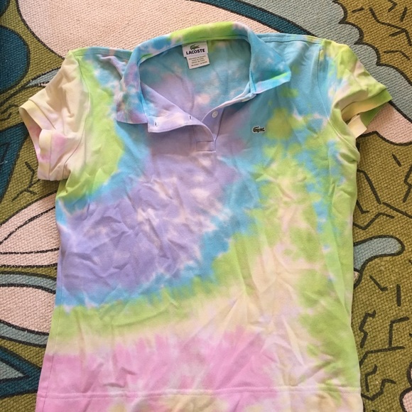 lacoste blue tie dye hoodie