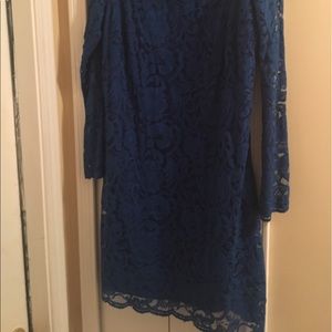 Julian Taylor blue lace dress. Size 16.