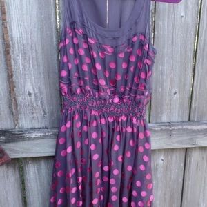 Marc New York Polka Dot Chiffon Mesh Bubble Dress