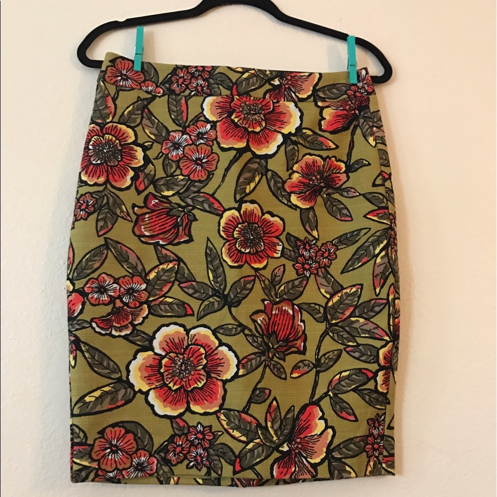 Loft floral pencil skirt