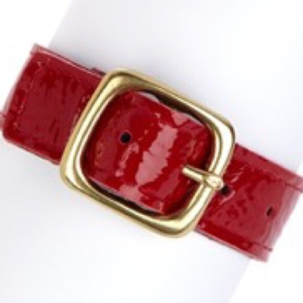 Patent Leather Bracelet- Red