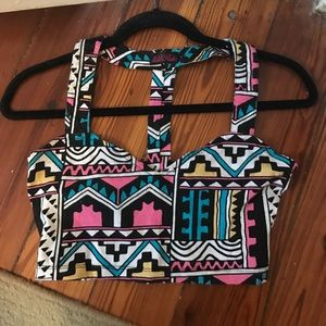 Tribal print crop top