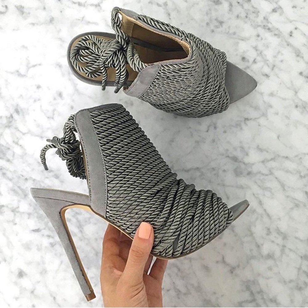 Grey rope heels