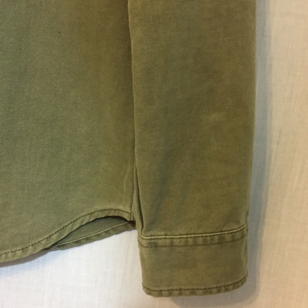 ❌SOLD❌ Zara Green Embroidered  Buttondown Shirt S - Picture 4 of 8