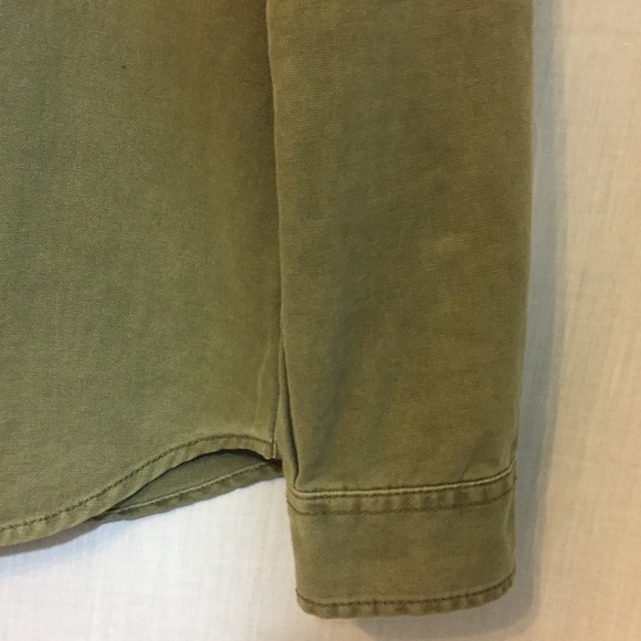 ❌SOLD❌ Zara Green Embroidered  Buttondown Shirt S - Picture 4 of 8