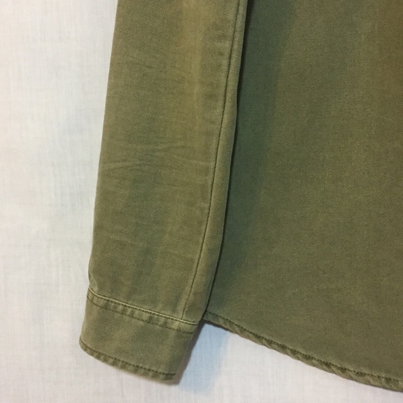 ❌SOLD❌ Zara Green Embroidered  Buttondown Shirt S - Picture 5 of 8