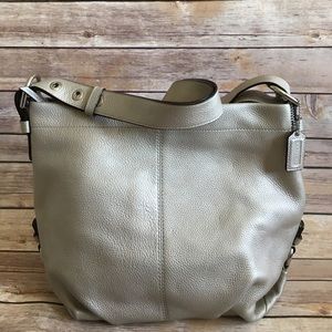 Coach Pebbled Leather Metallic Hobo EUC