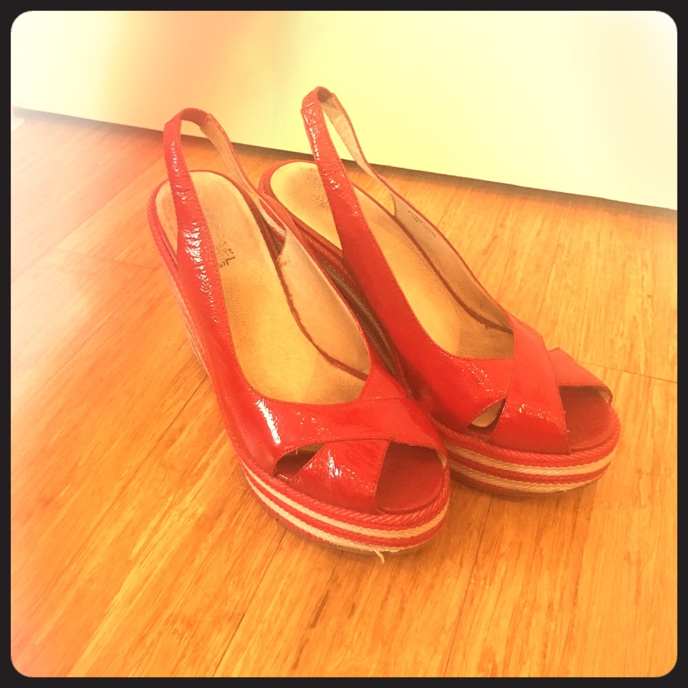 Red Striped Michael Kors Platforms 8.5