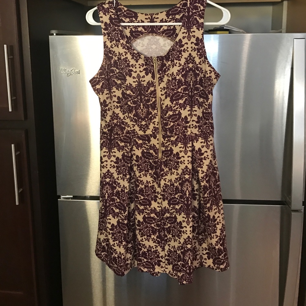 Cream and wine dress
