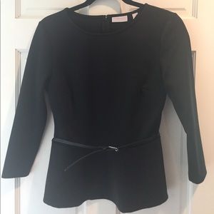 Black peplum top - 3/4 sleeve