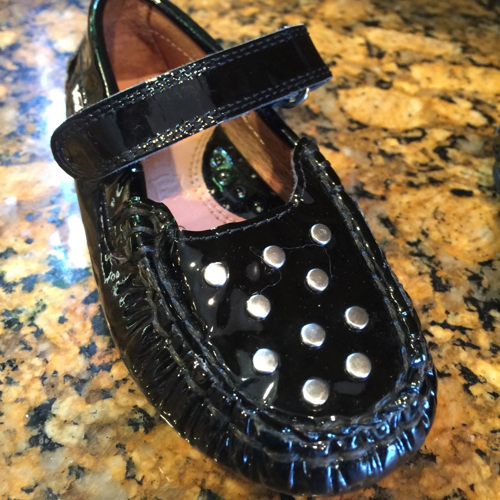 Black patent leather shoes