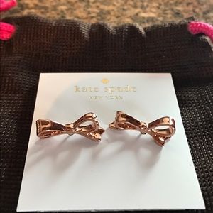 Kate Spade bow earrings (rose gold)