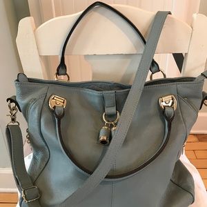 Blue/Gray leather handbag