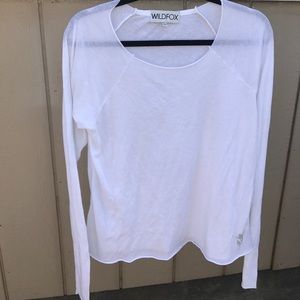 WILDFOX SZ S WHITE COTTOM TOP SHIRT WILDFOX SZ S WHITE COTTOM TOP SHIRT