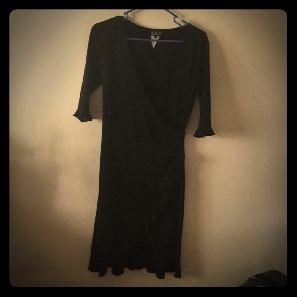 Black ABS wrap dress