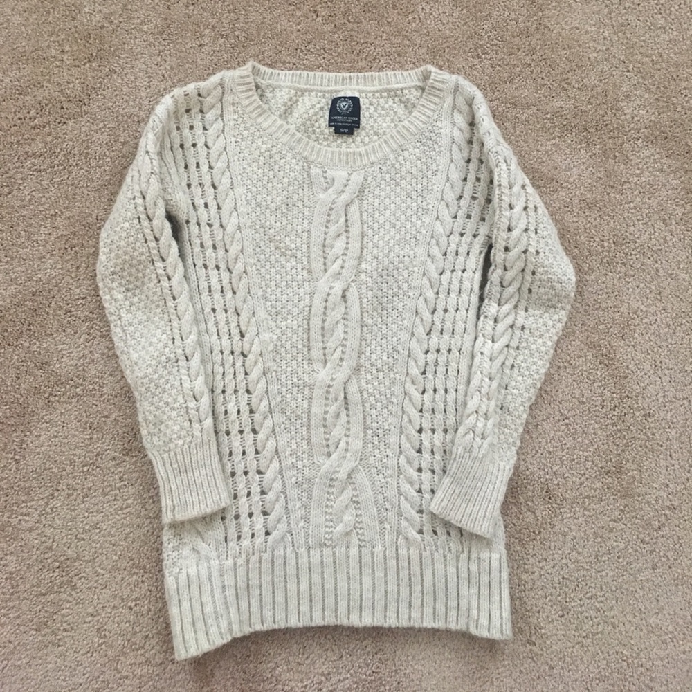 American eagle outfitters beige knit sweater