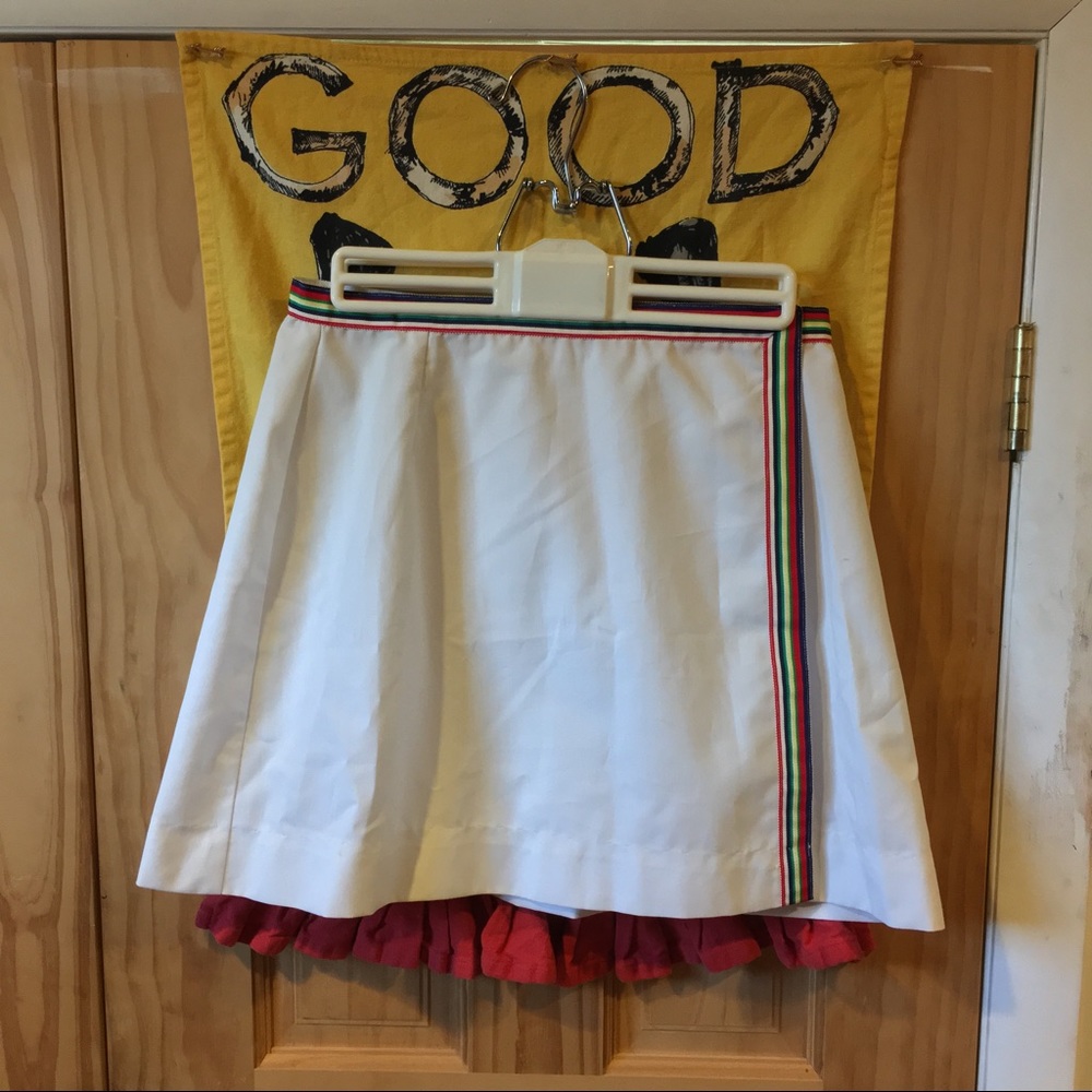 White Wrap around Tennis Skirt