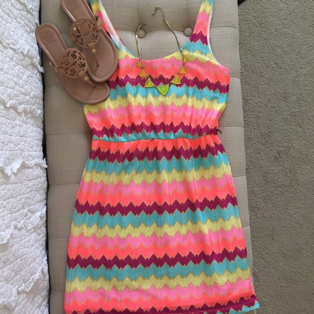 Neon Chevron Dress