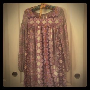 Sheer Sleeve Free People Babydoll Mini Dress S