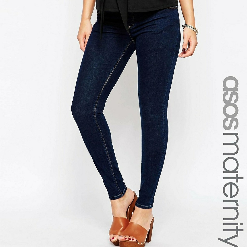 ASOS maternity ridley jeans in dahlia indigo wash